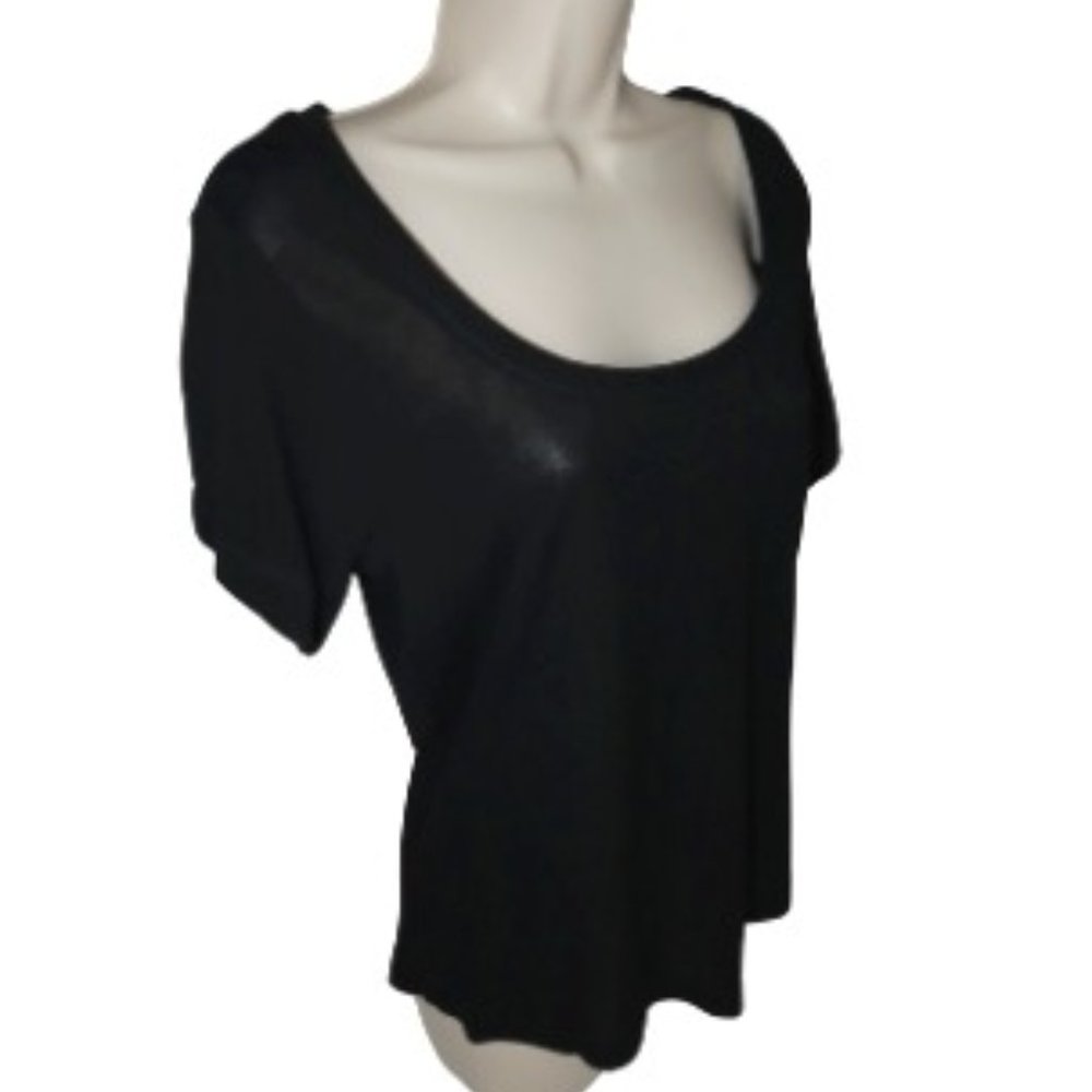 Parallel Black T-shirt, Size M, %100 Viscose Rayon